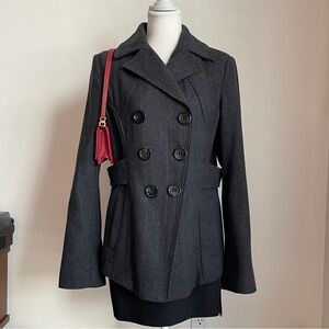 VTG Double Breasted Peacoat Jacket Wool Grunge Dark Academia Parisian Y2K 90s L